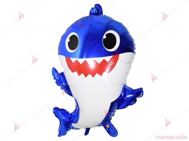 Фолиев балон акула синя - Baby Shark | PARTIBG.COM