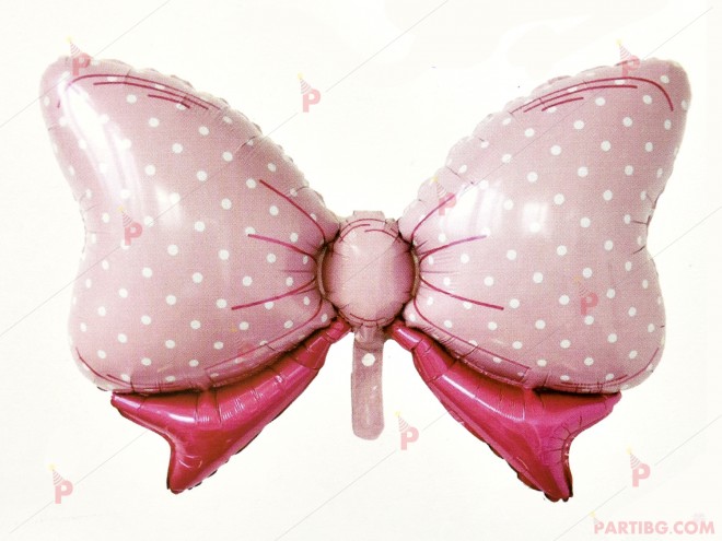 Фолиев балон розова панделка | PARTIBG.COM
