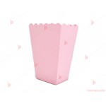 Кофички за пуканки/чипс 3бр. едноцветни без декор в розово | PARTIBG.COM