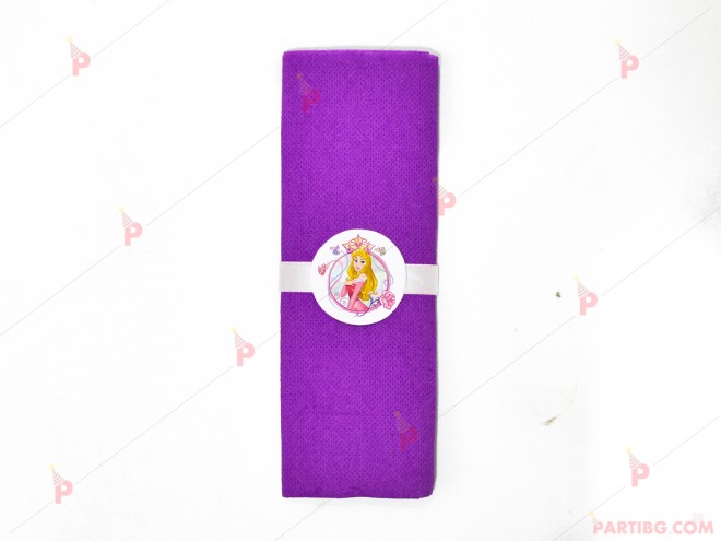 Салфетка едноцветна в лилаво и тематичен декор Аврора / Спящата красавица | PARTIBG.COM