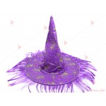 Шапка на баба Яга / вещица лилава с коса | PARTIBG.COM