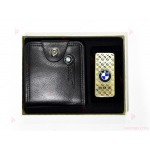 Подаръчен комплект - портфейл и USB запалка с емблемата на "БМВ" в кутия | PARTIBG.COM