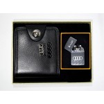Подаръчен комплект - портфейл и USB запалка с емблемата на "Ауди" в кутия | PARTIBG.COM
