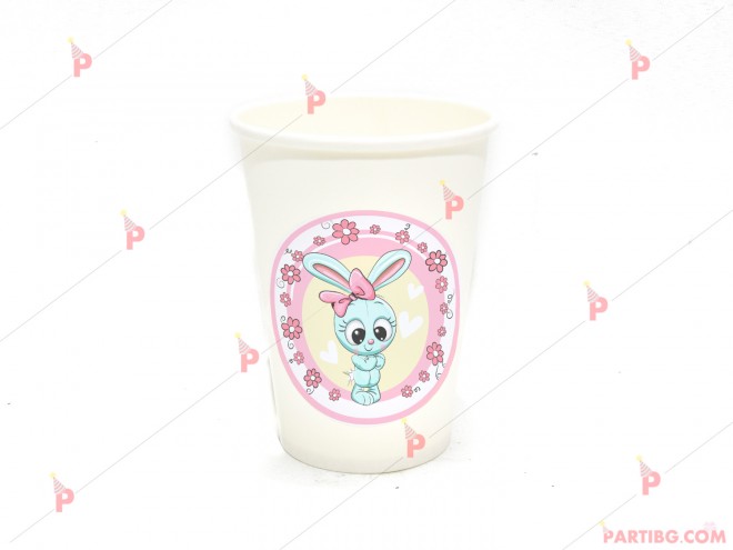 Чашки едноцветни с декор зайче | PARTIBG.COM