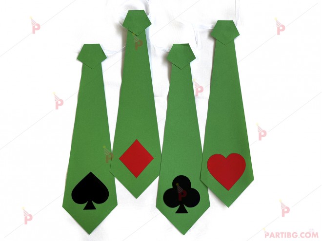 КАРТОНЕНА Вратовръзка за парти с мотиви карти/покер 1 брой | PARTIBG.COM