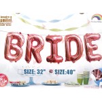 Фолиеви балони розово злато - надпис "Bride"-100см | PARTIBG.COM