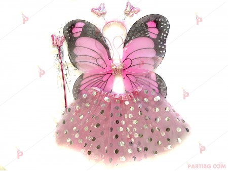 Комплект пеперуда-диадема, крила, пръчица и пола