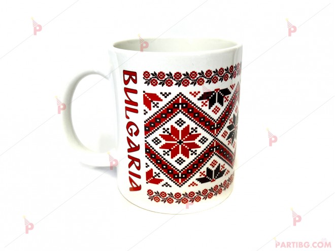 Чаша с декор шевици и надпис "България" | PARTIBG.COM