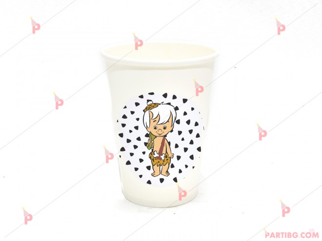 Чашки едноцветни в бяло с декор Бам Бам - Семейство Флинстоун / The Flinstones | PARTIBG.COM
