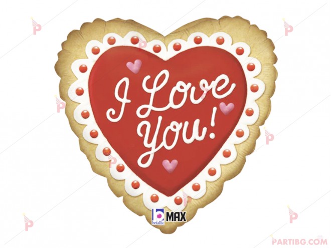 Фолиев балон във формата на сърце с надпис "I LOVE YOU" 2 | PARTIBG.COM