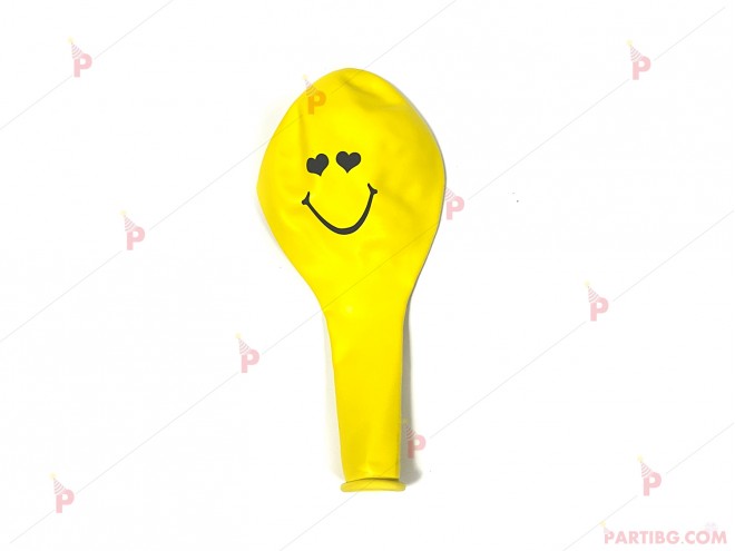 Балони 5бр. жълти с печат усмивка | PARTIBG.COM