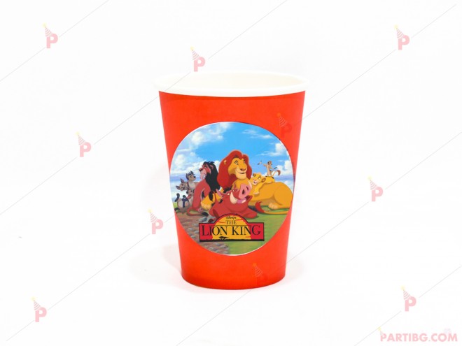 Чашка едноцветна в червено с декор Цар Лъв / The Lion King | PARTIBG.COM