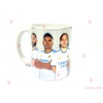 Керамична чаша за кафе/чай с декор Реал Мадрид | PARTIBG.COM