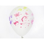 Балони 5 бр. бели с еднорог | PARTIBG.COM