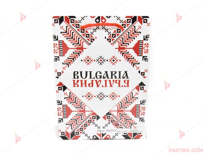 Подаръчна торбичка с надпис "България" и шевици | PARTIBG.COM