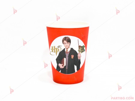 Чашки едноцветни в червено с декор Хари Потър / Harry Potter