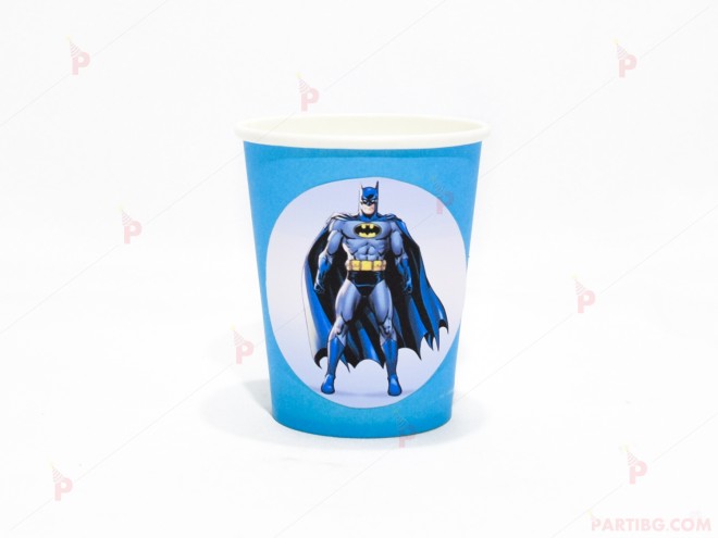 Чашки едноцветни в синьо с декор Батман / Batman | PARTIBG.COM