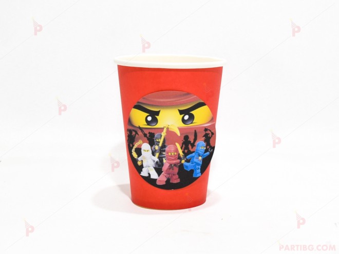 Чашки едноцветни в червено с декор Нинджаго / Ninjago | PARTIBG.COM