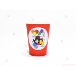 Чашки едноцветни в червено с декор Мики Маус / Mickey Mousee 2 | PARTIBG.COM