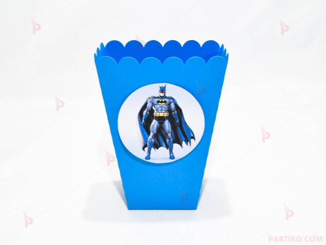 Кофичка за пуканки/чипс с декор Батман в синьо | PARTIBG.COM
