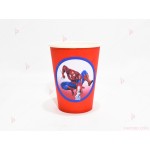 Чашки едноцветни в червено с декор Спайдърмен | PARTIBG.COM