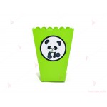 Кофичка за пуканки/чипс с декор Панда в зелено | PARTIBG.COM