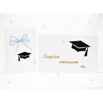 Картичка и плик с надпис за дипломиране в бяло | PARTIBG.COM