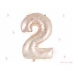 Фолиев балон цифра "2" - розово злато 1м. | PARTIBG.COM