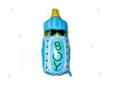 Фолиев балон бебешка бутилка с надпис "BOY"