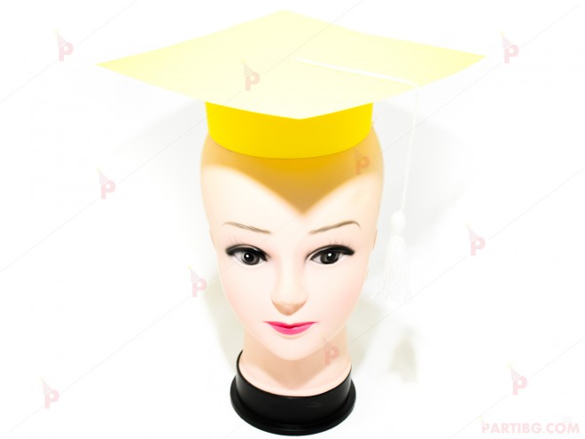 Шапка за дипломиране-жълта | PARTIBG.COM