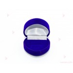Подаръчна кутия за бижу от кадифе-сърце в синьо | PARTIBG.COM