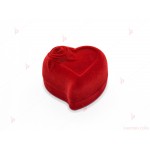 Подаръчна кутия за бижу от кадифе-сърце с роза в червено | PARTIBG.COM