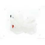 Подаръчна кутия за бижу от кадифе-кученце в бяло | PARTIBG.COM