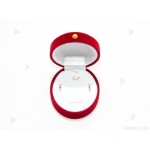 Подаръчна кутия за бижу от кадифе-елипса в червено за комплект | PARTIBG.COM