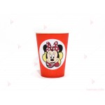 Чашки едноцветни в червено с декор Мини Маус / Minnie Mousee | PARTIBG.COM