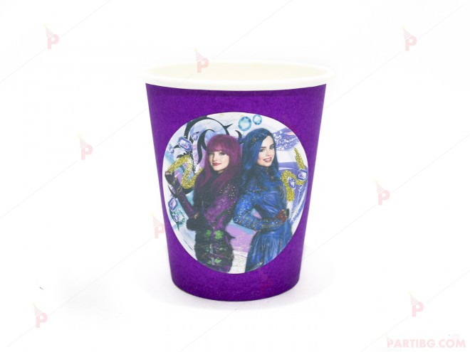Чашки едноцветни в лилаво с декор Наследниците / Descendants | PARTIBG.COM