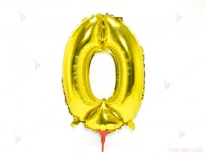 Фолиев балон цифра "0"-златист 40 см. | PARTIBG.COM