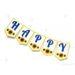 Надпис/Банер "Happy Birthday" с декор слънчоглед | PARTIBG.COM