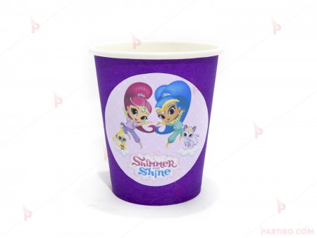 Чашки едноцветни в лилаво с декор Искрица и Сияйница