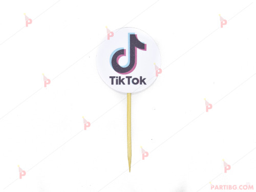 Топер за кексче/мъфин с декор ТикТок / TikTok