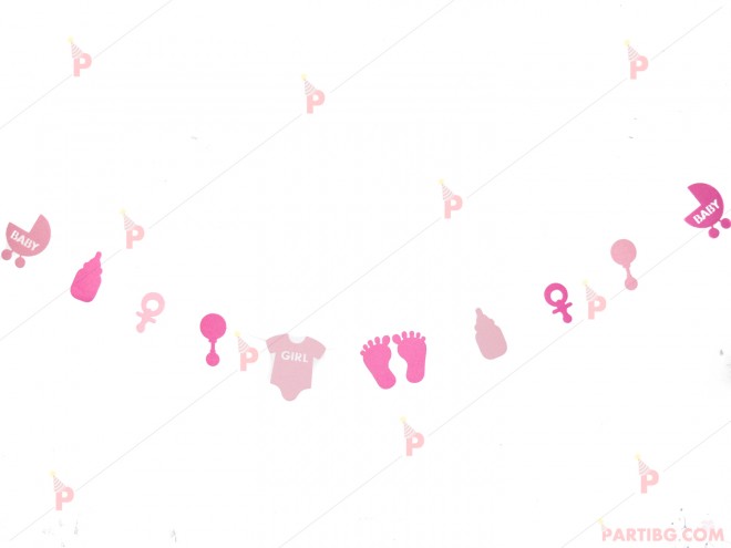 Бебешки гирлянд - декорация за момиче в розово