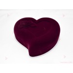 Подаръчна кутия за бижу от кадифе-сърце с роза в бордо за комплект | PARTIBG.COM