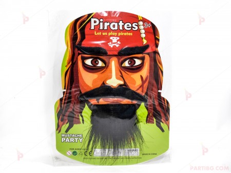 Комплект пират-вежди, мустаци и брадичка