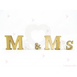 Фигура дървена надпис Mr. & Mrs. | PARTIBG.COM