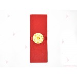 Салфетка едноцветна в червено и тематичен декор Усмивки / Emoji | PARTIBG.COM