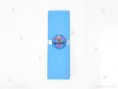 Салфетка едноцветна в синьо и тематичен декор Спайдърмен 2