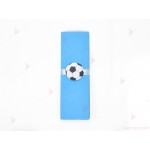 Салфетка едноцветна в синьо и тематичен декор футболна топка | PARTIBG.COM
