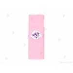 Салфетка едноцветна в розово и тематичен декор Мини Маус / Minnie Mousee 2 | PARTIBG.COM