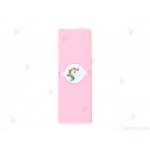 Салфетка едноцветна в розово и тематичен декор Еднорог / Unicorn | PARTIBG.COM