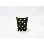 Чашки к-т 10бр. черни с бели точки | PARTIBG.COM